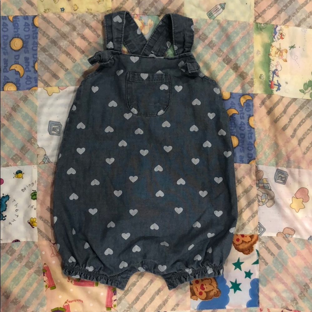 Baby girl Jean type with hearts romper by Carters